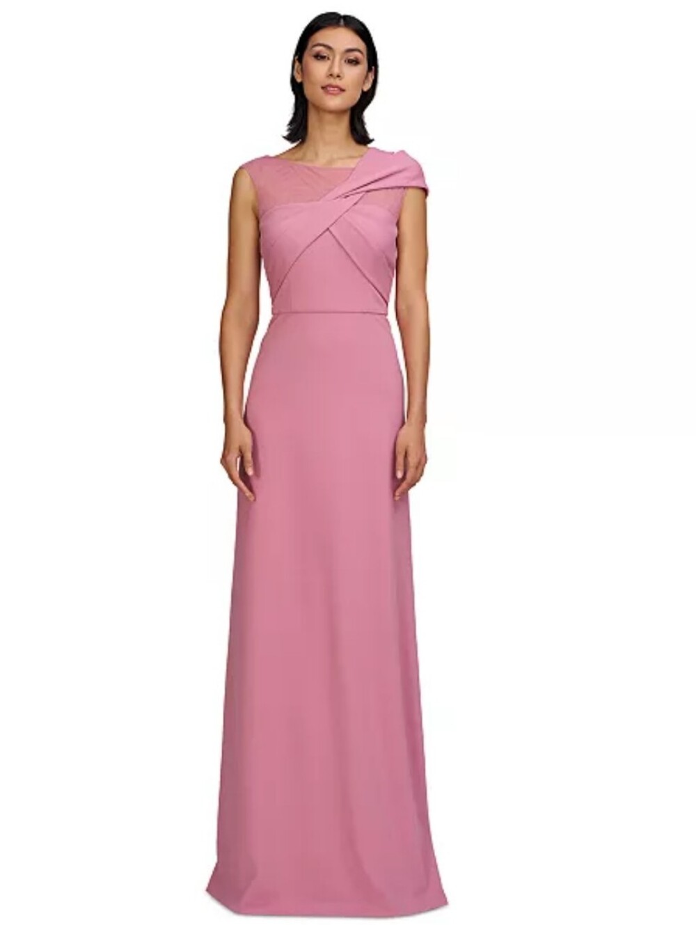 JS Collections NWT Pink One Shoulder Maxi Gown Dress Size 4 Formal Wedding $123